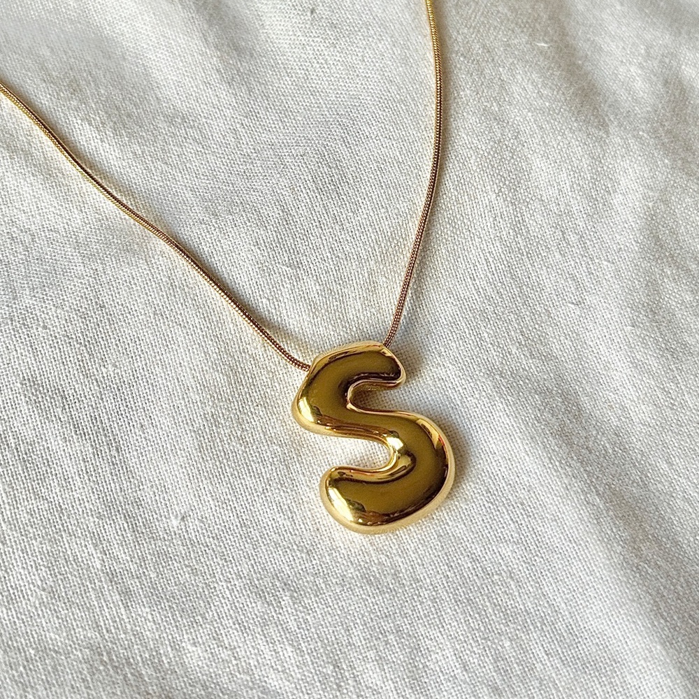 Bubble Letter Monogram Necklace
- Letter S - Picture 2 of 6